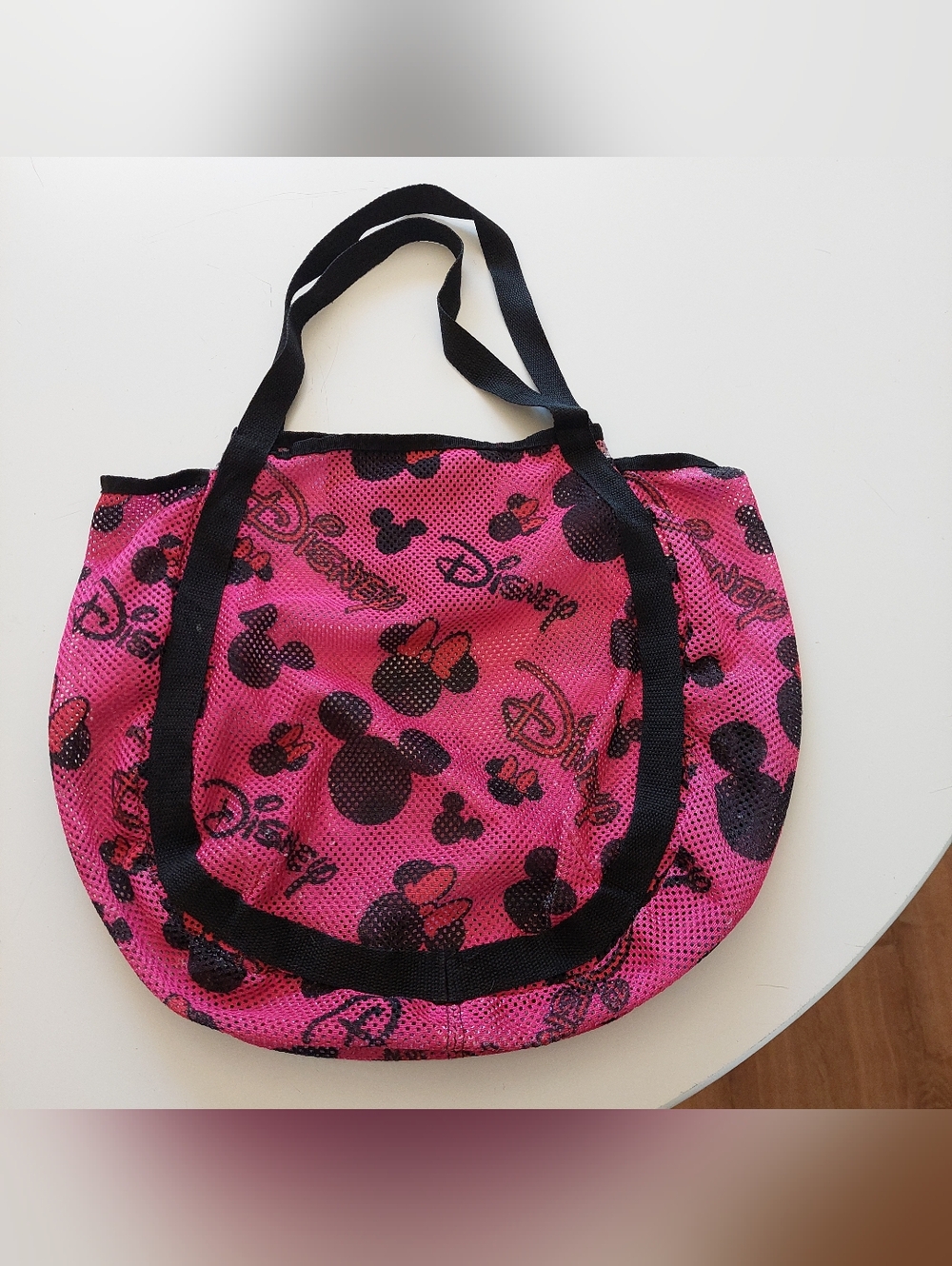 Disney Pink Minnie Mouse Mesh Tote Bag Mesh Gym Bag Griceries